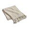 Chambray Cotton Decorative Throw for Sofa or Bed Beige Beige with Fringe 50L x 60W in.